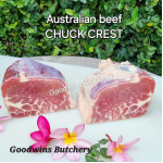 Beef CHUCK CREST Australia brand AMH frozen whole cuts +/- 2 kg/pc (price/kg)